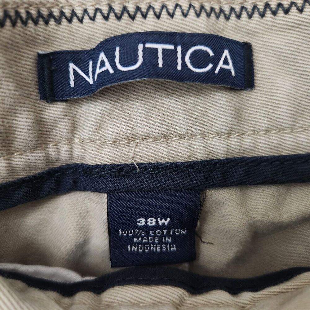 NAUTICA Men's Beige Khaki Chino Shorts Canvas Pants Size 38W - Picture 5 of 9